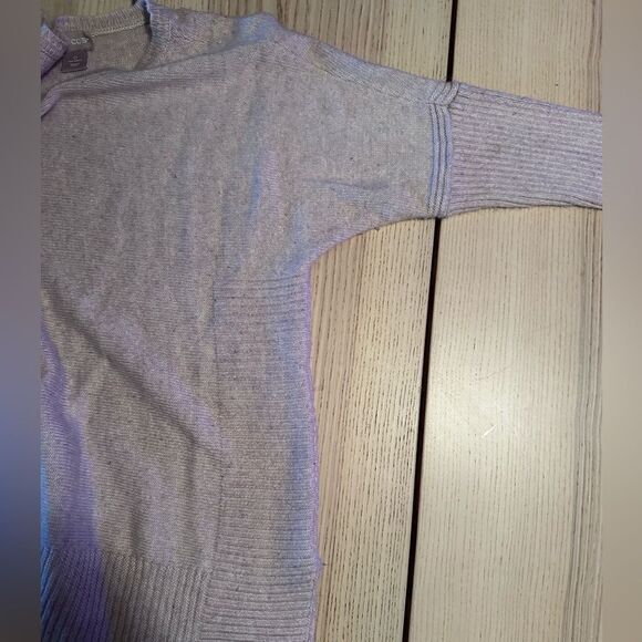 Chicos knit batwing boxy crew neck sweater in soft pink with metallic silver- 0 - Picture 4 of 5